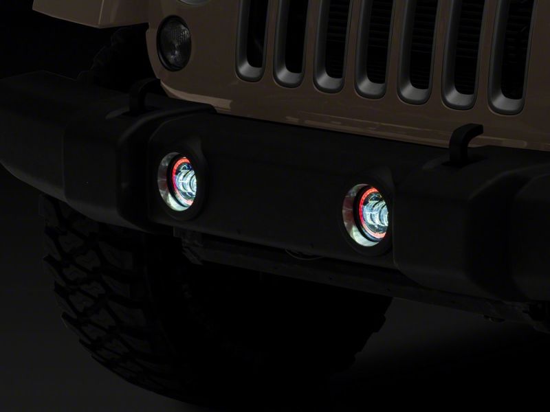 Raxiom Axial Series 4-In LED Fog Lights w/ RGB Halo: Fits Most Jeep Wrangler Models (2007-2018)