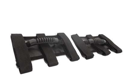 Rugged Ridge Steel Grab Handles Kit (F&R): Jeep Wrangler (07-18) / Grand Cherokee (05-10) w/ Hardware - Black