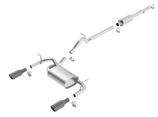 Borla Touring Cat-Back Exhaust System (Black Tips): Jeep Wrangler JK 3.6L V6 2012 - 2018