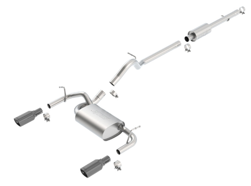 Borla Touring Cat-Back Exhaust System (Black Tips): Jeep Wrangler JK 3.6L V6 2012 - 2018