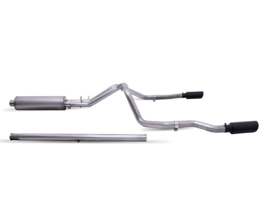Gibson Black Elite 2.5in Dual Split Exhaust | Chevrolet Silverado 6.6L (20-21) (65713B)