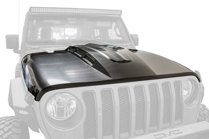DV8 Offroad Primer Black Heat Dispersion Hood: Jeep Wrangler (18-21) / Gladiator (20-21)
