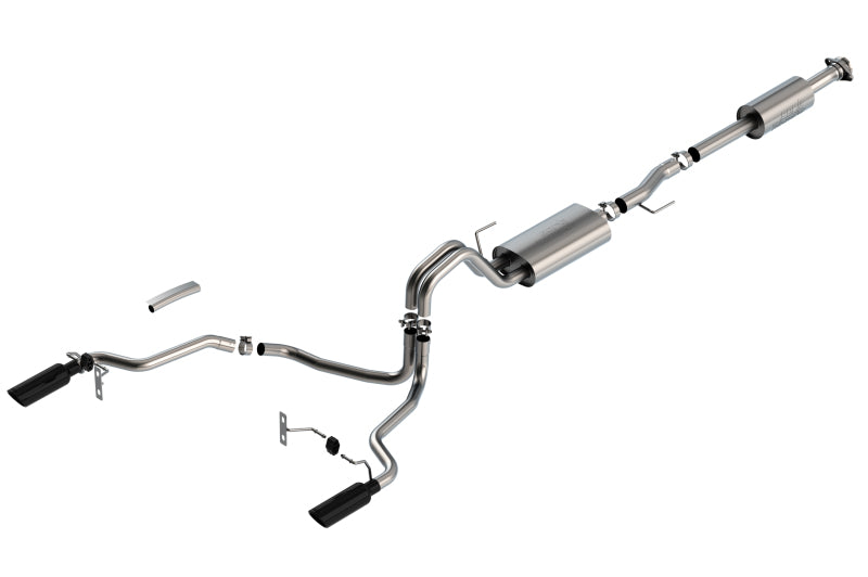 Borla 3in Dual Exit Cat-Back Touring Black Chrome System | Ford F-150 (21) (140862BC)