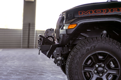 DV8 Offroad FS-1 Series Stubby Front Bumper: Jeep Gladiator / Wrangler (18-26) - Black Powder Coat