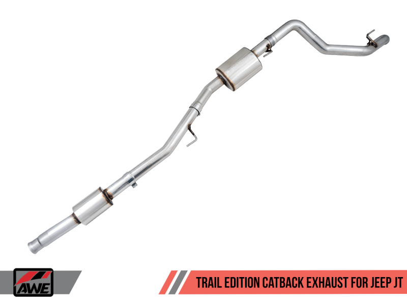 AWE Trail Edition Cat-Back Exhaust (Single Turn-Down Exit): Jeep Gladiator 3.6L V6 2020 - 2025