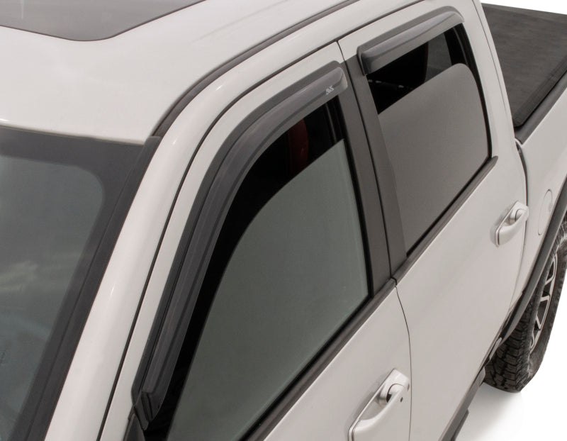 AVS Ventvisor Outside Mount Window Deflectors (4PC): Dodge Ram Crew Cab (09-18) - Smoke