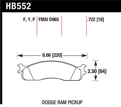 Hawk Performance Super Duty Street Brake Pads (FRONT): Dodge Ram 1500 (06-08) / Ram 2500 (03-08) / Ram 3500 (03-08)