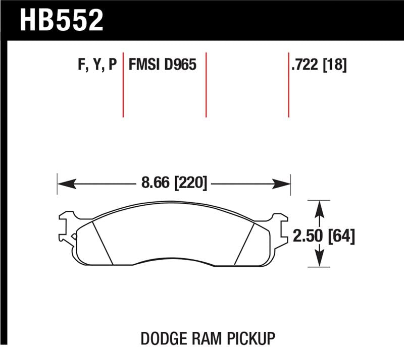 Hawk Performance Super Duty Street Brake Pads (FRONT): Dodge Ram 1500 (06-08) / Ram 2500 (03-08) / Ram 3500 (03-08)