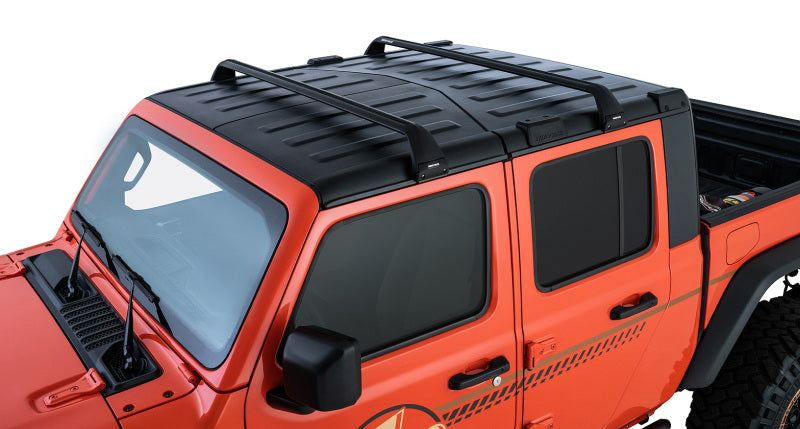 Rhino-Rack Vortex SG 2 Bar Hard Top Roof Rack - Black: Fits Jeep Wrangler / Gladiator (07-26)