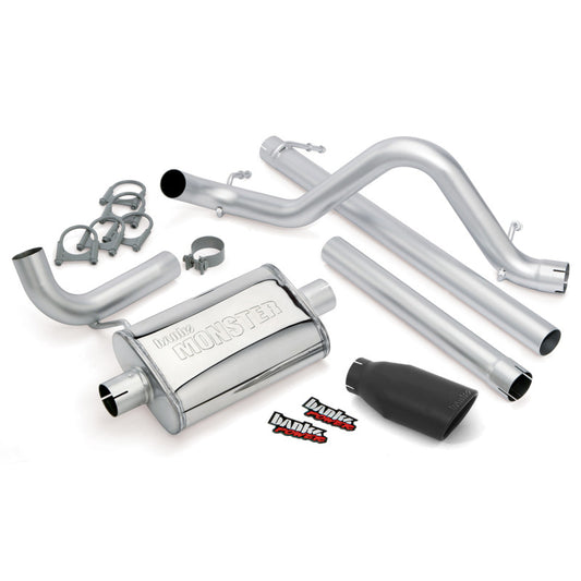 Banks Monster Exhaust System 2.5in Tip (REAR): Jeep Wrangler JK 2007-2011 3.8L - Black