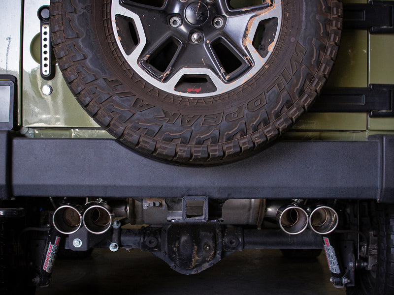 aFe Rebel Series 2.5" Axle-Back Exhaust Polished Tips (REAR): Jeep Wrangler JK 2007-2018 3.8/3.6L