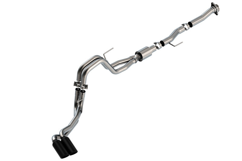 Borla 5.0L 2dr RC SB (122.8 WB) XL/XLT 3/2.25 DSE Cat-Back ATAK Black Chrome Tips | Ford F-150 (21) (BC140877BC)