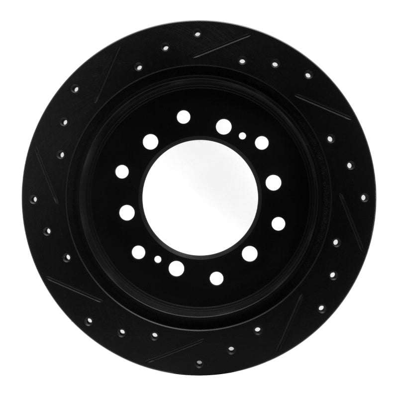 R1 Drilled & Slotted Black Rear Brake Rotor | Lexus GX460 (10-13 / 14-19 / 20-24) (ECB-76143R)