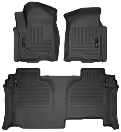 Husky Weatherbeater Double Cab Floor Liners | GMC Sierra 1500/2500HD/3500HD (19-23, 20-26) (94031)