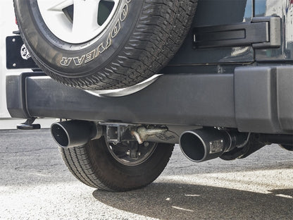 aFe Rebel Series 2.5" Cat-Back Exhaust Black Tips (REAR): Jeep Wrangler JK 2007-2018 3.8/3.6L