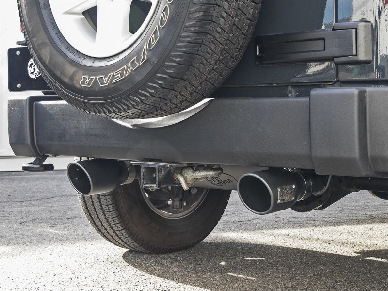 aFe Rebel Series 2.5" Cat-Back Exhaust Black Tips (REAR): Jeep Wrangler JK 2007-2018 3.8/3.6L
