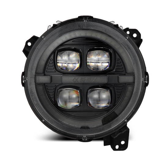AlphaRex NOVA LED Projector Headlights (Alpha-Black): Jeep Wrangler (18-25) / Gladiator (20-25)