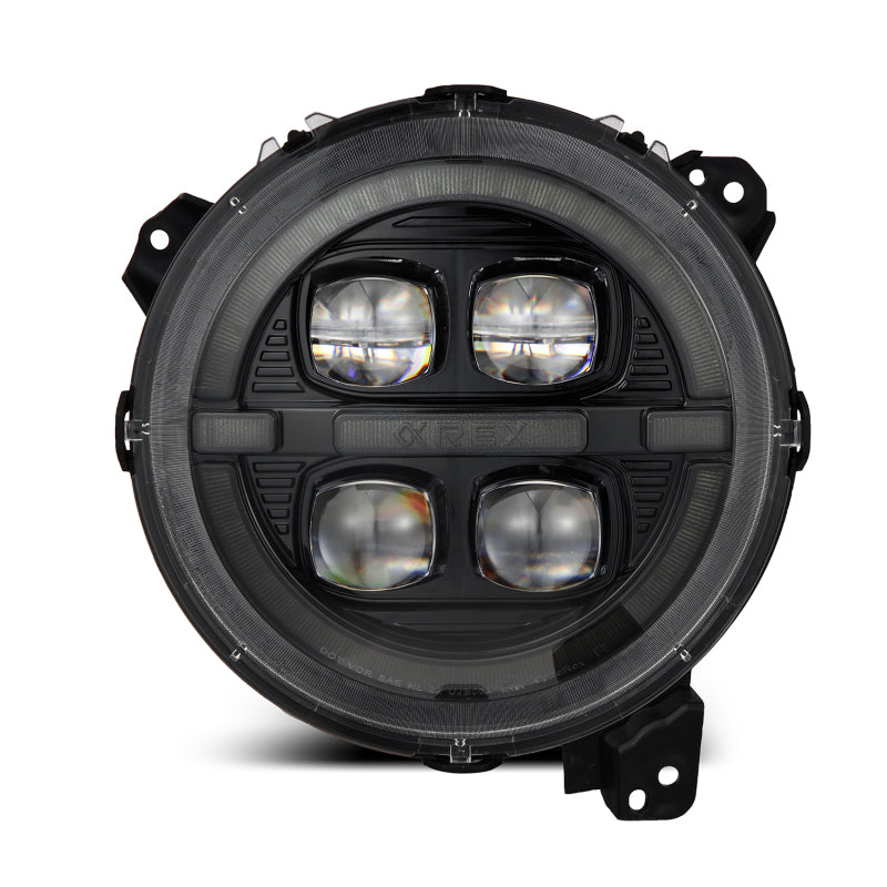 AlphaRex NOVA LED Projector Headlights (Alpha-Black): Jeep Wrangler (18-25) / Gladiator (20-25)