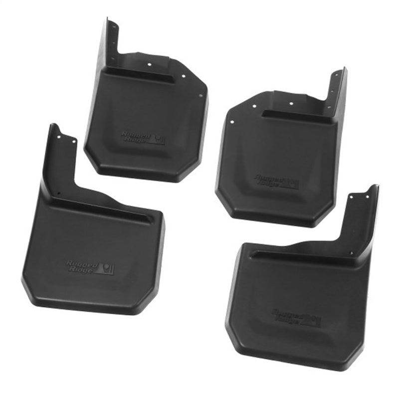 Rugged Ridge Injection Molded TPE Splash Guard Kit (REAR): Jeep Wrangler (07-18) - Black