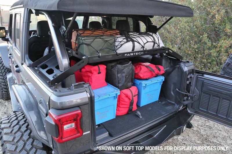 Fabtech Interior Cargo Rack: Jeep Wrangler 2018-2024