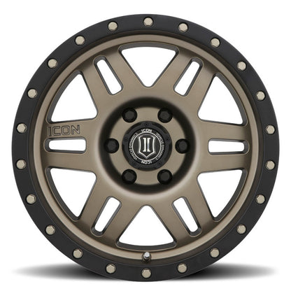 ICON Six Speed 17x8.5 6x5.5 25mm Offset 5.75in. BS Bronze Wheel | Ford Ranger / Ford Bronco (19-26 / 21-26) (1417858357BR)