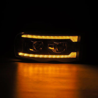 AlphaRex LUXX LED Projector Headlights (Black): Dodge Ram 1500 (02-05) & 2500/3500 (03-05)