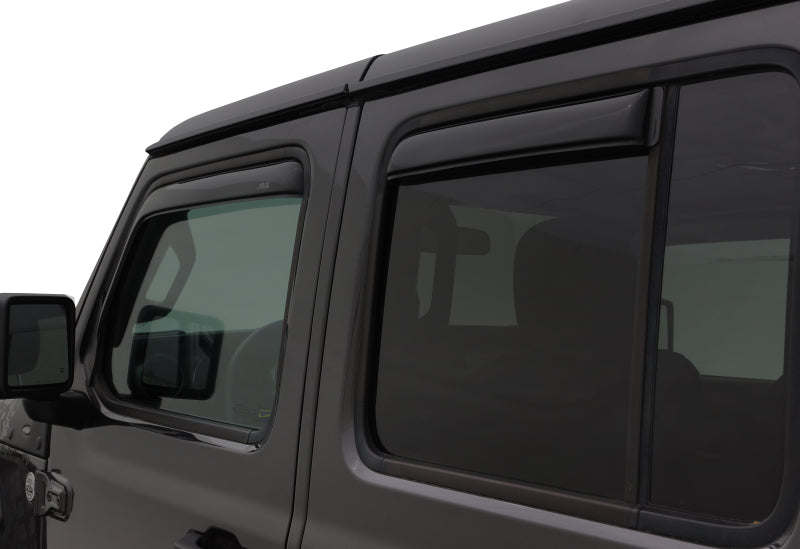 AVS Ventvisor In-Channel Window Deflectors (4PC, Smoke): Jeep Wrangler / Gladiator (18-25)