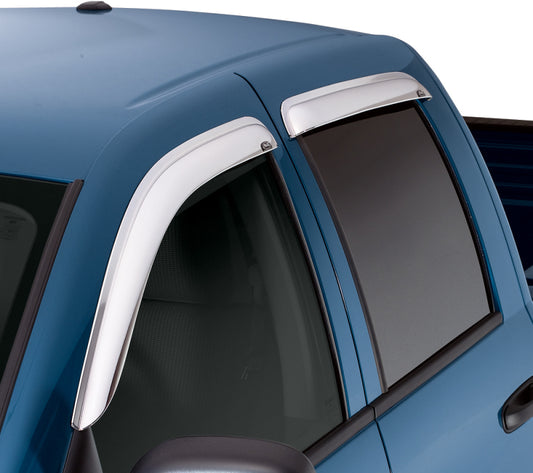 AVS Ventvisor Outside Mount Window Deflectors (4PC, Chrome): RAM 1500 Crew Cab 2019 - 2025