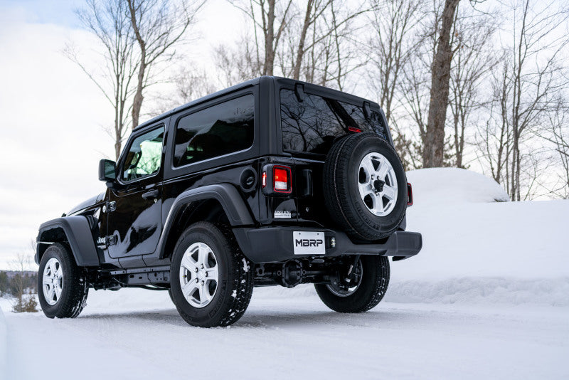MBRP T304 2.5in Single Rear Exit Cat Back Exhaust: Jeep Wrangler 2018-2024