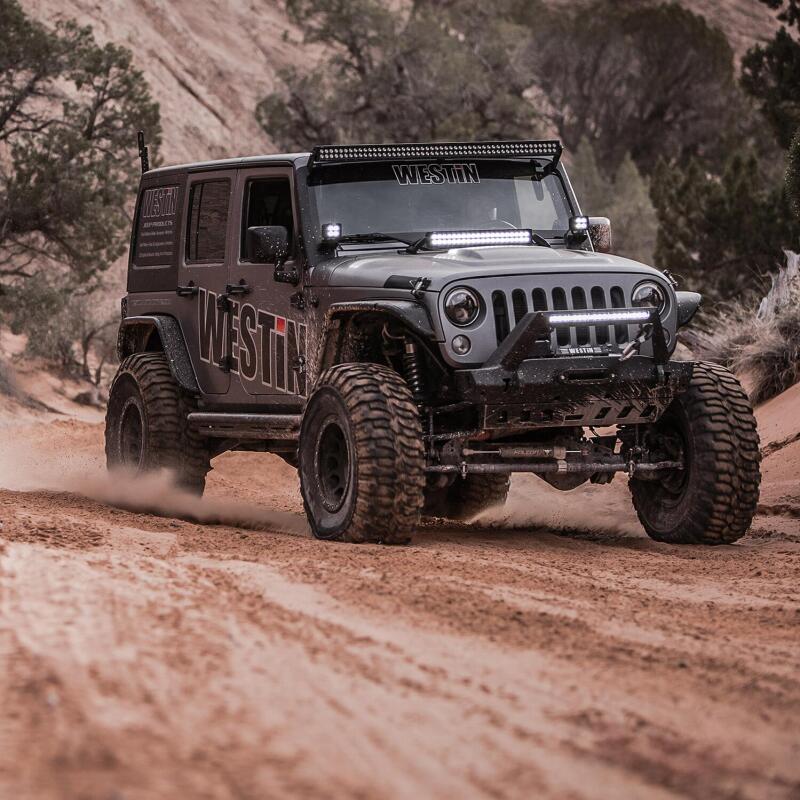 Westin Textured Black Tube Fenders (FRONT): Jeep Wrangler (07-17) / Wrangler JK (18)