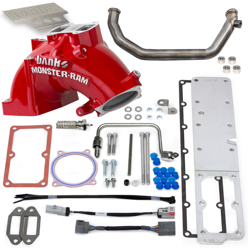 Banks Monster-Ram Intake System Red (RED): RAM 3500/4500/5500 Chassis Cab 6.7L Cummins 2007.5-2012