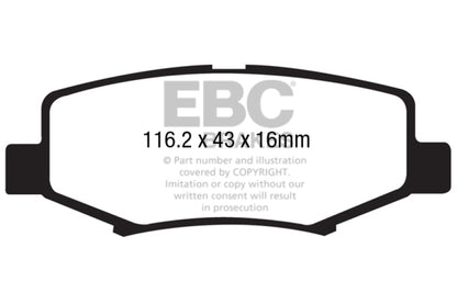 EBC Yellowstuff Brake Pads (REAR): Jeep Wrangler (07-18) / Wrangler JK (18)