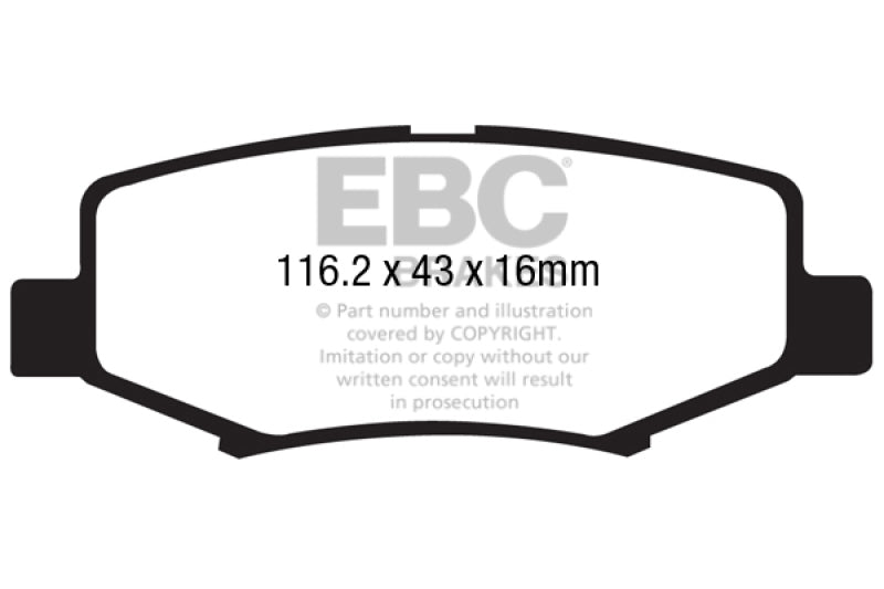 EBC Greenstuff Brake Pads (REAR): Jeep Wrangler (07-18) / Wrangler JK (18)