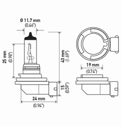 Hella H11 12V 55W PGJ19-2 HP2.0 Performance Halogen Bulb | Ford Ranger (19-26) (H11 2.0TB)