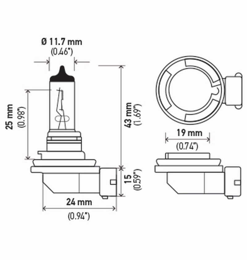 Hella H11 12V 55W PGJ19-2 HP2.0 Performance Halogen Bulb | Ford Ranger (19-26) (H11 2.0TB)