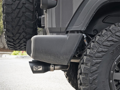 AFE Rebel Series Axle-Back Exhaust System (Black Tips): Jeep Wrangler JL 2018 - 2025 (2.0L I4 / 3.6L V6)