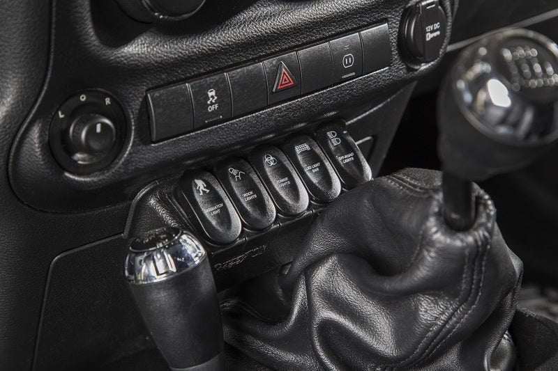 Rugged Ridge Etched Lower 5 Switch Panel Kit | Jeep Wrangler JK (07-18) / JL (18-25) (17235.73)