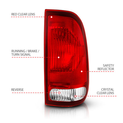 ANZO Tail Light Assembly Red/Clear Lens OE Replacement | Ford F-150 (97-03) (311307)
