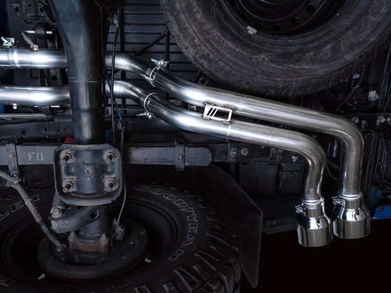 AWE 16-22 Dual Chrome Silver Tips Catback Exhaust w/ BashGuard | Toyota Tacoma (16-19 / 20-23)