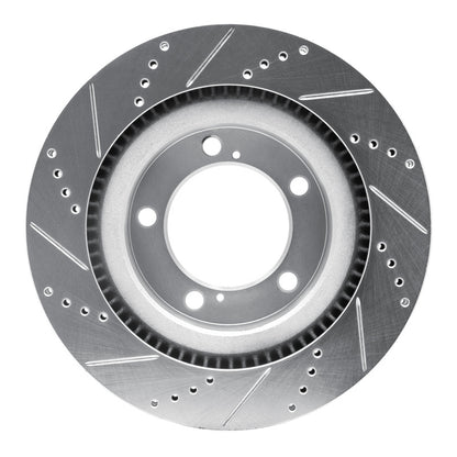 DFC Front Right Drilled & Slotted Silver Brake Rotor | Lexus LX570 (07-22) (631-76136R)