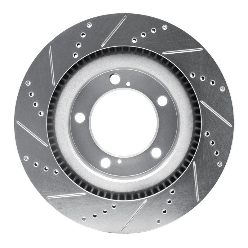 DFC Front Right Drilled & Slotted Silver Brake Rotor | Lexus LX570 (07-22) (631-76136R)