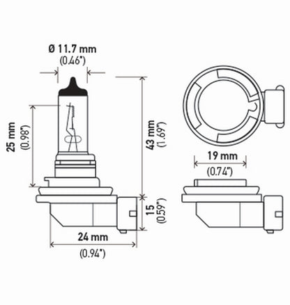 Hella H11 12V 55W PGJ19-2 HP2.0 Performance Halogen Bulb | Ford Ranger (19-26) (H11 2.0TB)