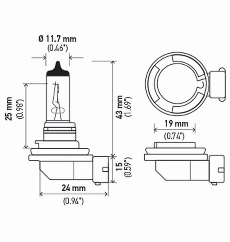 Hella H11 12V 55W PGJ19-2 HP2.0 Performance Halogen Bulb | Ford Ranger (19-26) (H11 2.0TB)