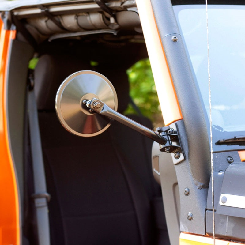 Rugged Ridge Black Round Quick Release Mirror | Jeep Wrangler JK / JL (97-18)