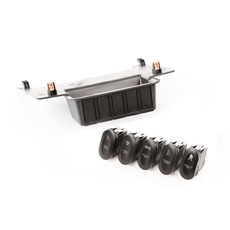 Rugged Ridge Etched Lower 5 Switch Panel Kit | Jeep Wrangler JK (07-18) / JL (18-25) (17235.73)