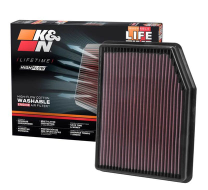 K&N 33-5083 High Flow Performance Air Filter for 2019-2023 Silverado Sierra 1500