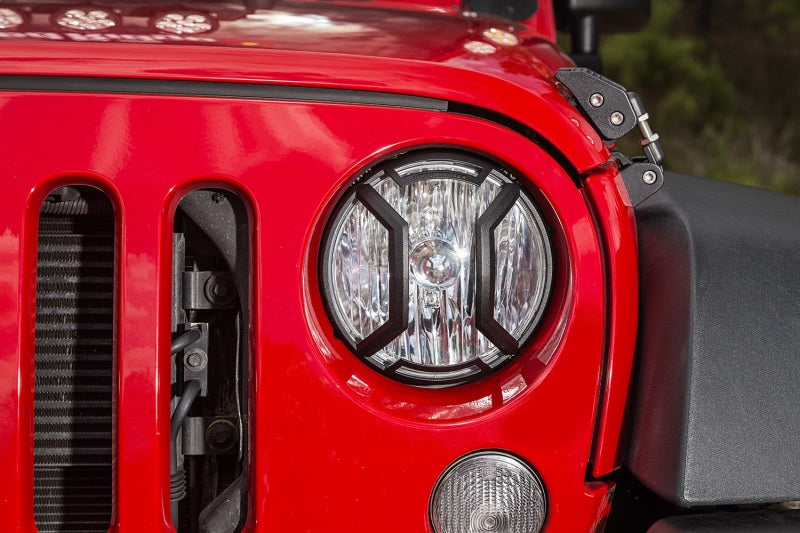 Rugged Ridge Textured Black Elite Headlight Euro Guards: Fits Most Jeep Wrangler Models (2007-2018)
