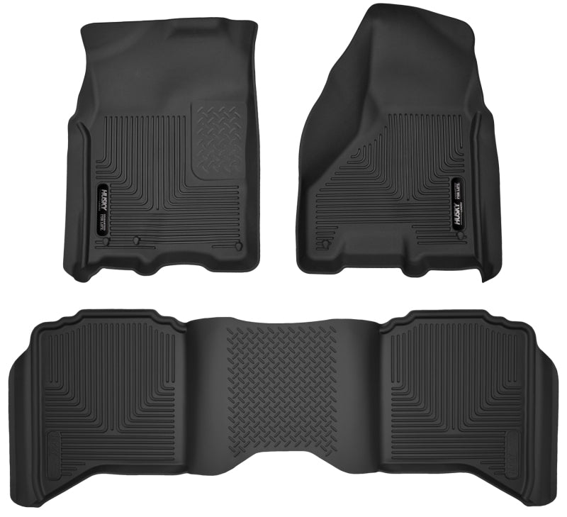 Husky Liners Black X-Act Contour Front and Second Seat Floor Liners: Fits Dodge Ram (09-24)