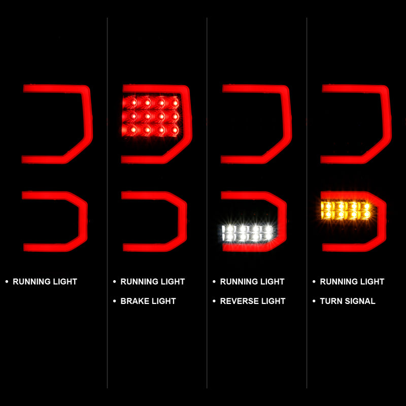 ANZO LED Tail Light Assembly Black Housing w/ Smoke Lens Pair | Toyota Tundra (07-13) (311337)