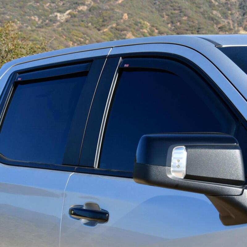 Westin In-Channel Wind Deflector | Chevrolet Silverado / GMC Sierra Crew Cab (19-21) Smoke (72-39429)